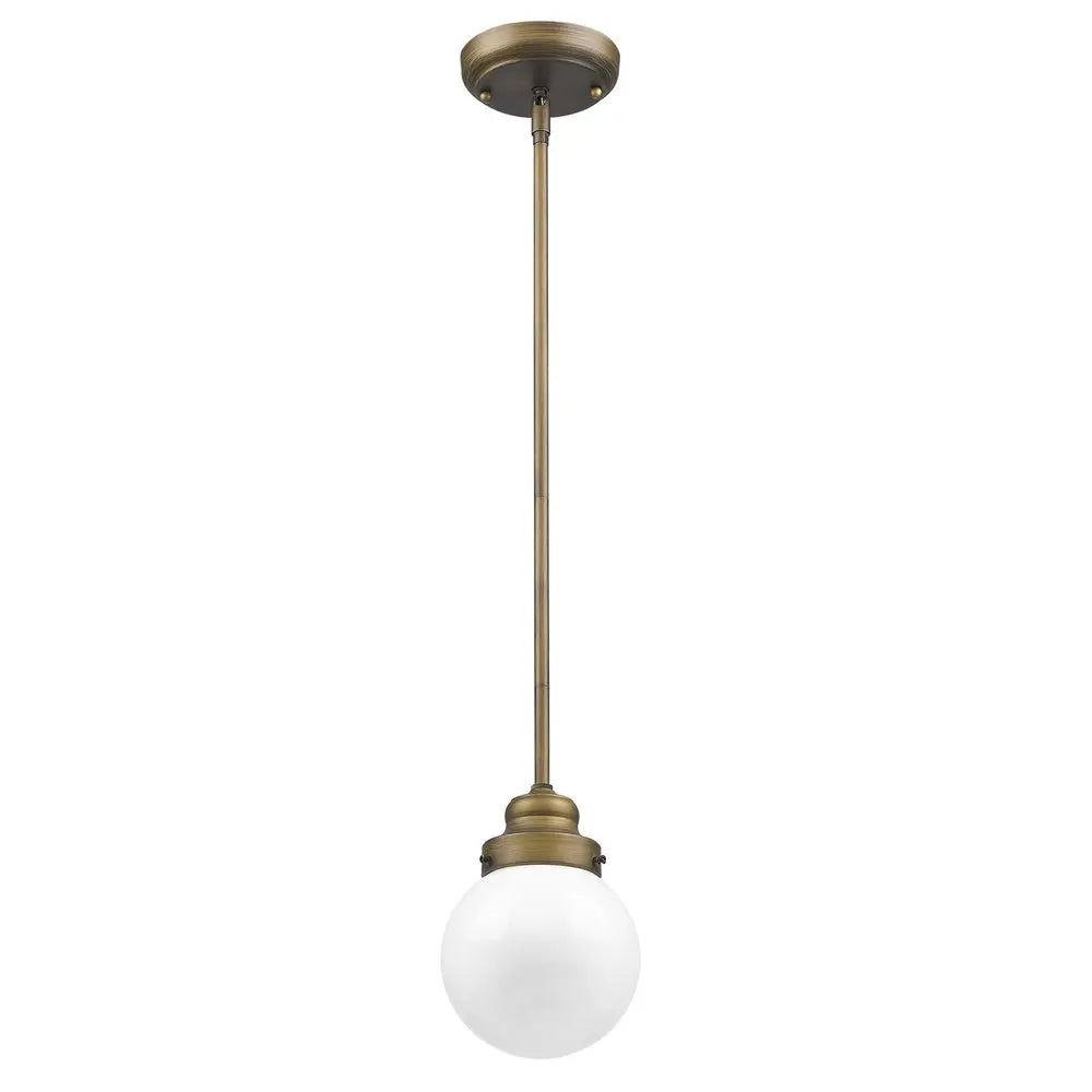 Brushed Gold Metal Hanging with Round Glass Shade HomeRoots