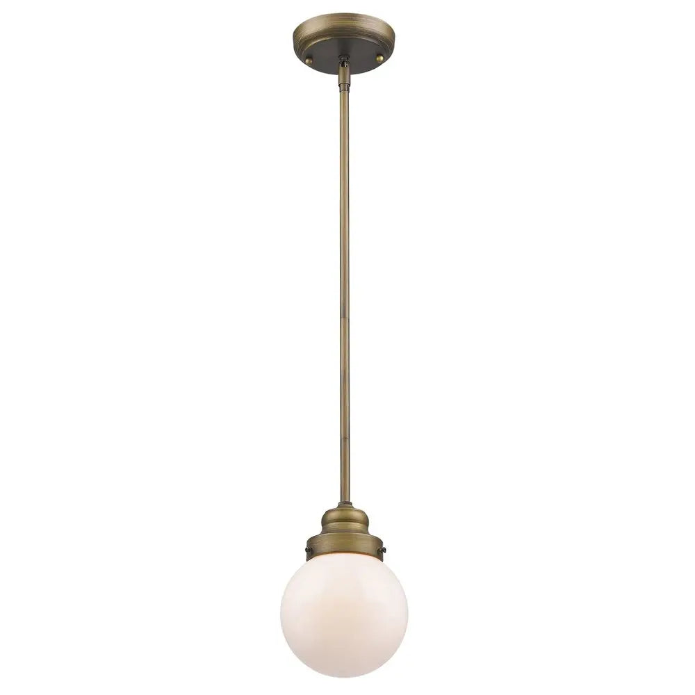 Brushed Gold Metal Hanging with Round Glass Shade HomeRoots