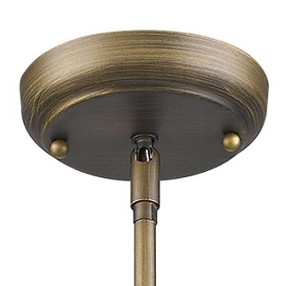 Brushed Gold Metal Hanging with Round Glass Shade HomeRoots