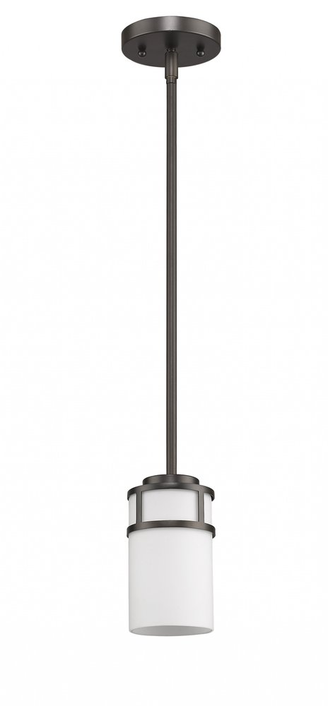 Brushed Bronze Minimalist Cylindrical Hanging Light — view 1
