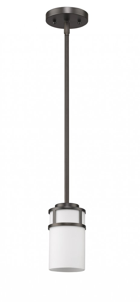 Brushed Bronze Minimalist Cylindrical Hanging Light — view 3