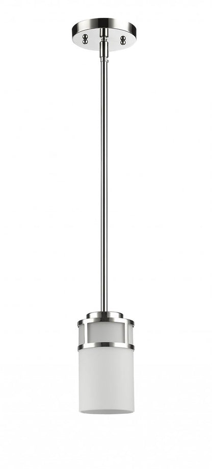 Silver Minimalist Cylindrical Hanging Light HomeRoots