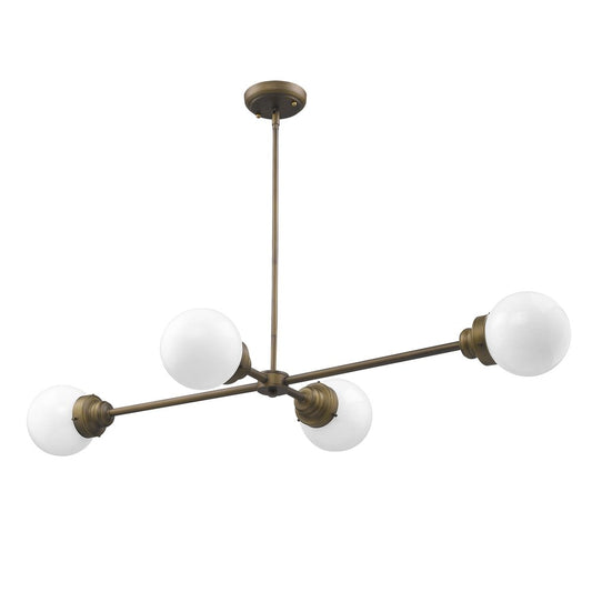Bronze Metal Four Light Dimmable Ceiling Light With Off White Shades HomeRoots