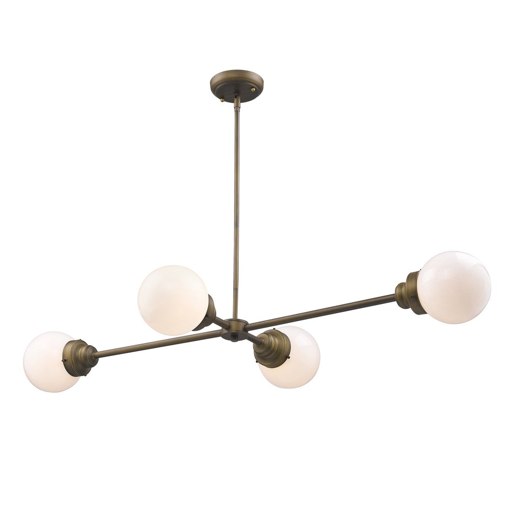 Bronze Metal Four Light Dimmable Ceiling Light With Off White Shades HomeRoots