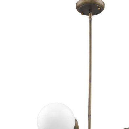 Bronze Metal Four Light Dimmable Ceiling Light With Off White Shades HomeRoots