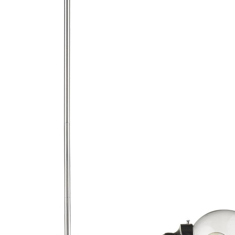 Silver Metal Two Light Dimmable Ceiling Light With Clear Shades HomeRoots