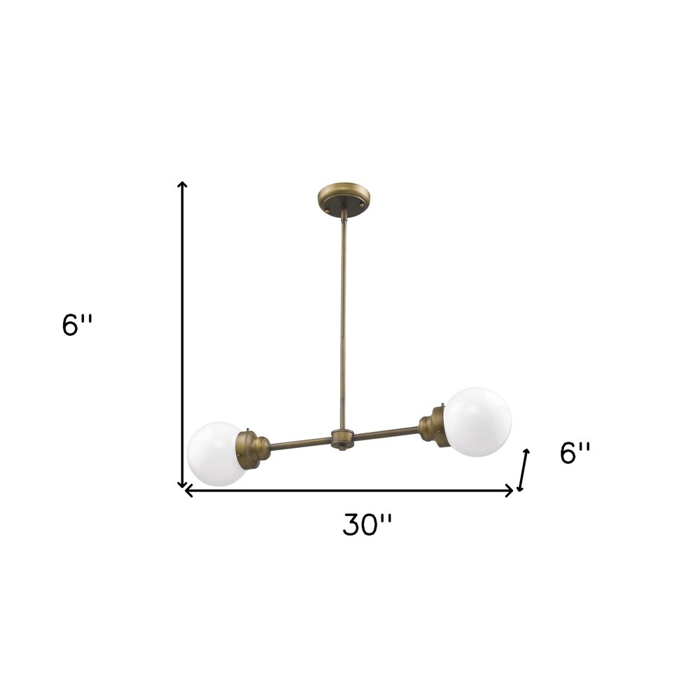Bronze Metal Two Light Dimmable Ceiling Light With Off White Shades