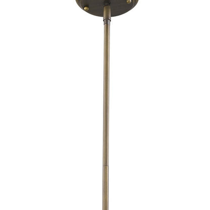 Bronze Metal Two Light Dimmable Ceiling Light With Off White Shades