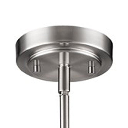 Silver Hanging Light with Frosted Glass Shade HomeRoots