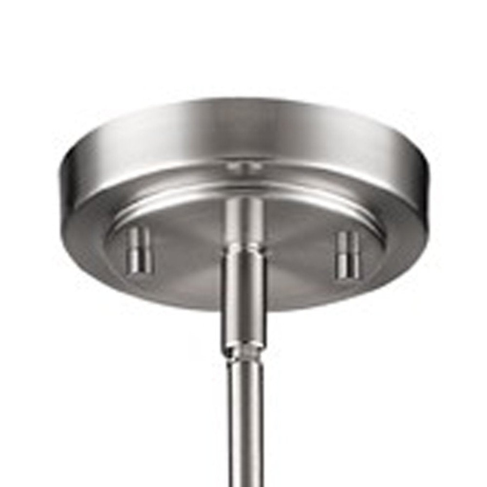 Silver Hanging Light with Frosted Glass Shade HomeRoots