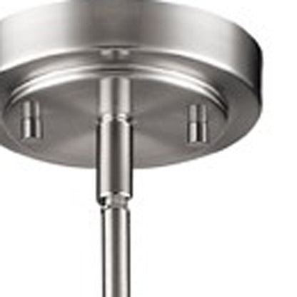 Silver Hanging Light with Frosted Glass Shade HomeRoots