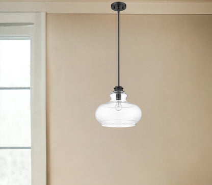 Torrel 1-Light Matte Black Pendant HomeRoots