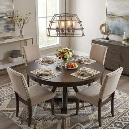 Brown Metal Four Light Dimmable Ceiling Light With Gold Shades HomeRoots
