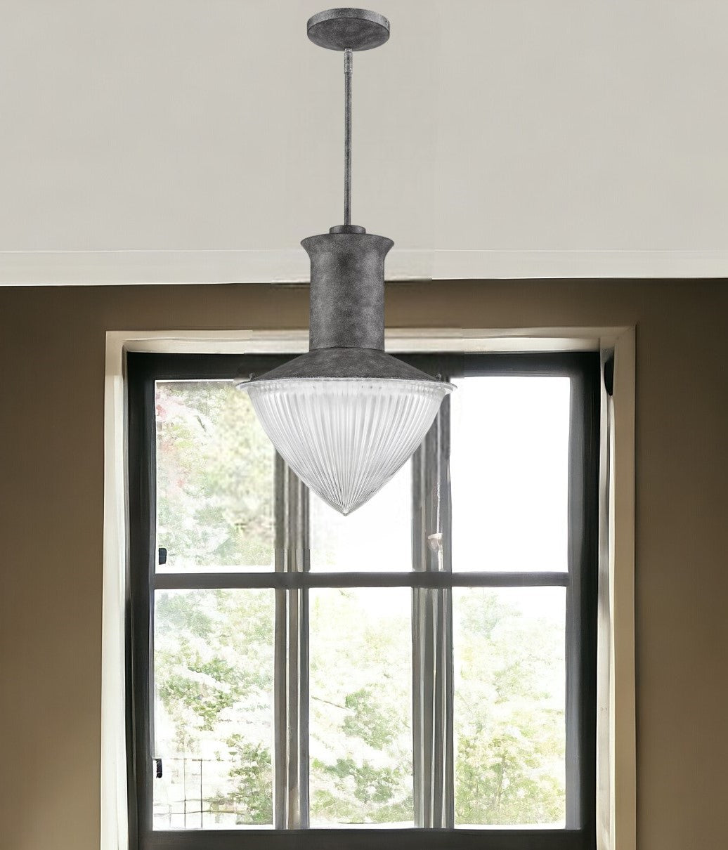 Skylar 1-Light Ash Pendant With Halophane Glass Shade