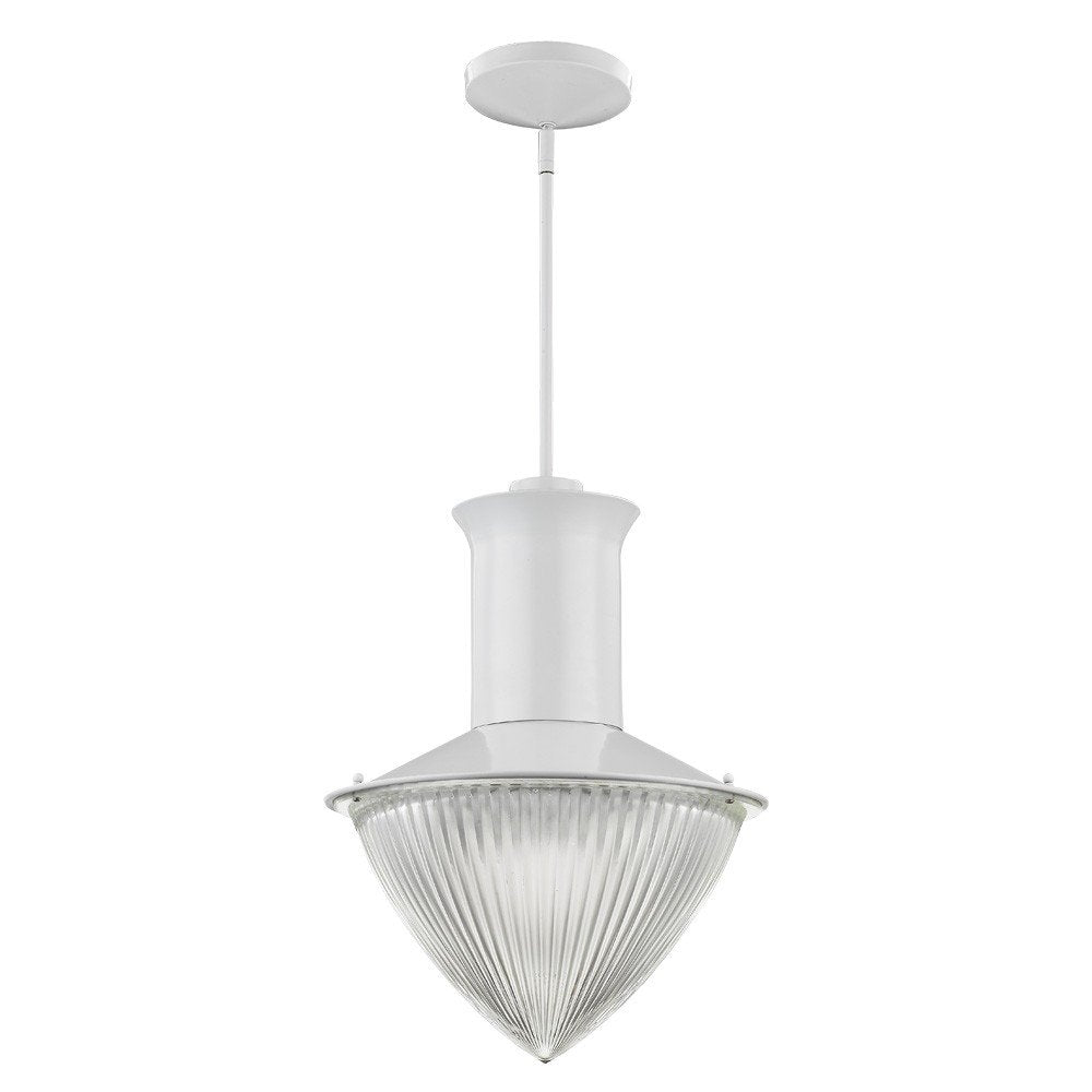 Skylar 1-Light White Pendant With Halophane Glass Shade HomeRoots
