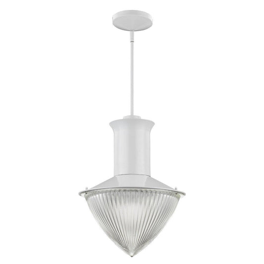 Skylar 1-Light White Pendant With Halophane Glass Shade HomeRoots