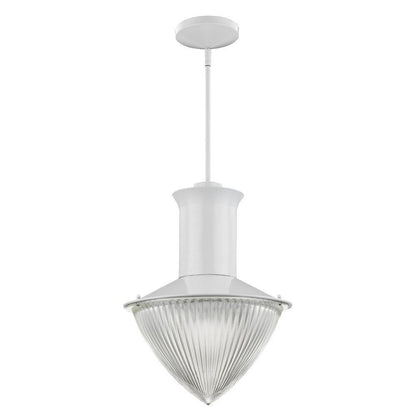 Skylar 1-Light White Pendant With Halophane Glass Shade HomeRoots