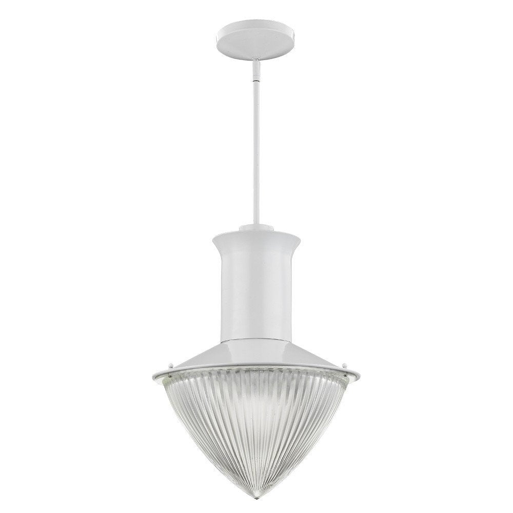 Skylar 1-Light White Pendant With Halophane Glass Shade HomeRoots