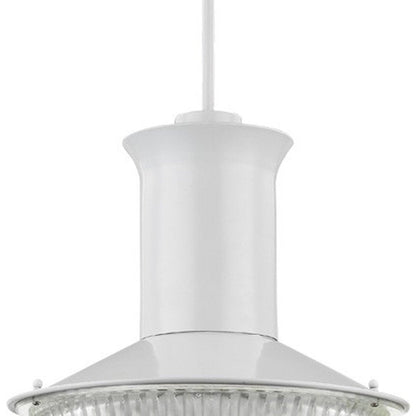 Skylar 1-Light White Pendant With Halophane Glass Shade HomeRoots