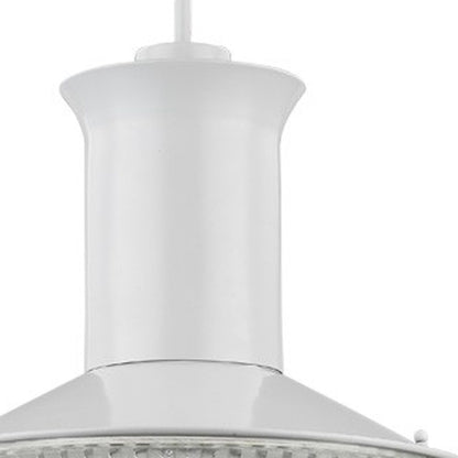 Skylar 1-Light White Pendant With Halophane Glass Shade