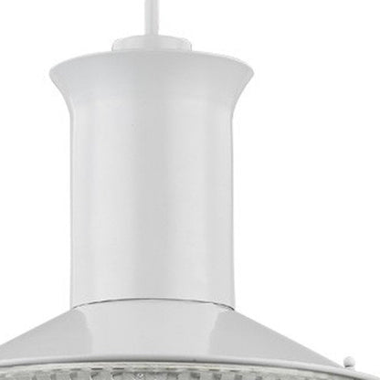 Skylar 1-Light White Pendant With Halophane Glass Shade HomeRoots
