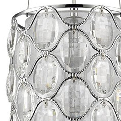 Isabella 1-Light Polished Nickel Drum Pendant With Crystal Accents HomeRoots