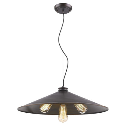 Alcove 4-Light Oil-Rubbed Bronze Pendant With Raw Brass Interior Shade HomeRoots