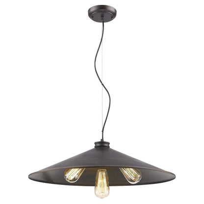 Alcove 4-Light Oil-Rubbed Bronze Pendant With Raw Brass Interior Shade HomeRoots
