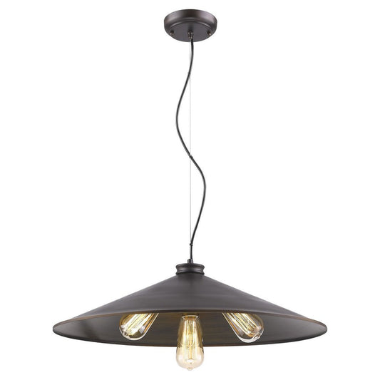 Alcove 4-Light Oil-Rubbed Bronze Pendant With Raw Brass Interior Shade HomeRoots