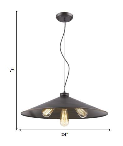 Alcove 4-Light Oil-Rubbed Bronze Pendant With Raw Brass Interior Shade — view 6