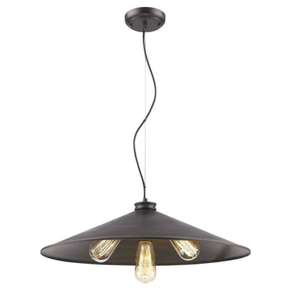 Alcove 4-Light Oil-Rubbed Bronze Pendant With Raw Brass Interior Shade HomeRoots