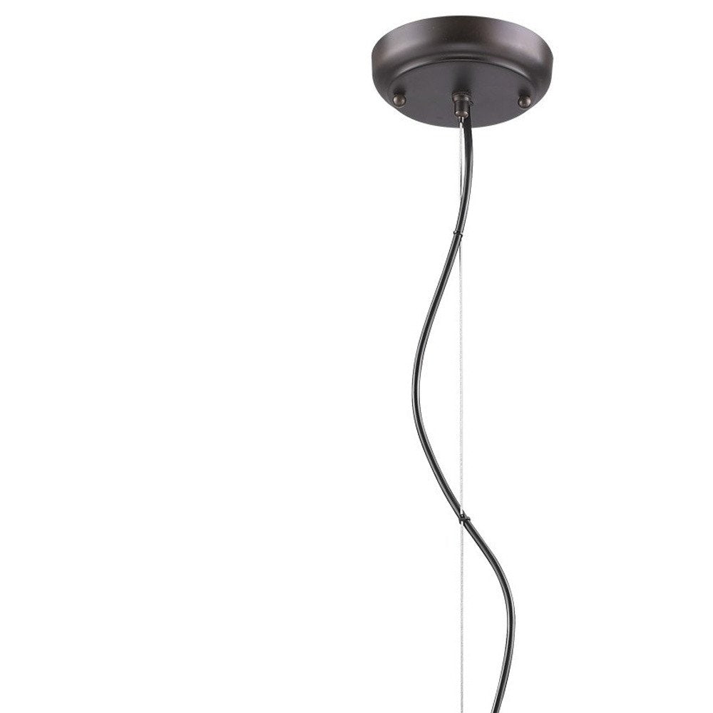 Alcove 4-Light Oil-Rubbed Bronze Pendant With Raw Brass Interior Shade HomeRoots