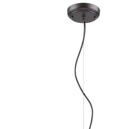 Alcove 4-Light Oil-Rubbed Bronze Pendant With Raw Brass Interior Shade HomeRoots