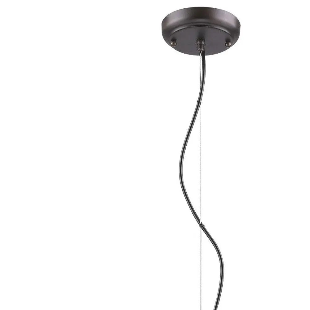 Alcove 4-Light Oil-Rubbed Bronze Pendant With Raw Brass Interior Shade HomeRoots