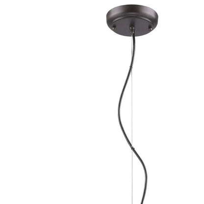 Alcove 4-Light Oil-Rubbed Bronze Pendant With Raw Brass Interior Shade HomeRoots