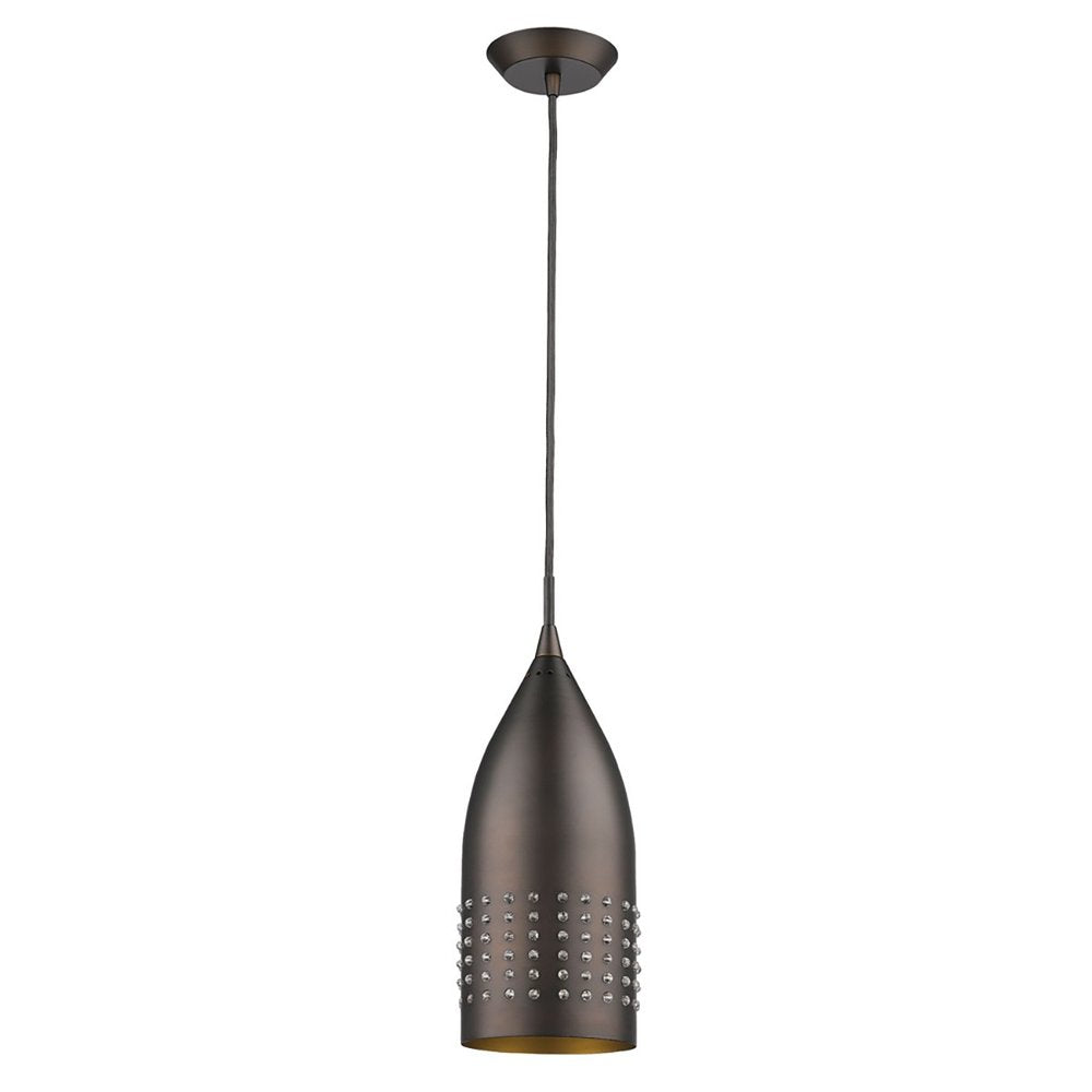 Bronze Hanging Light with Glass Studs HomeRoots