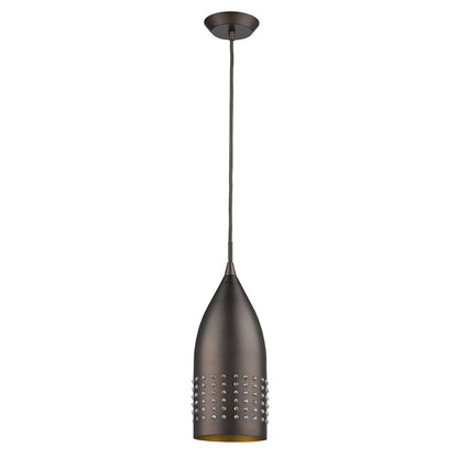 Bronze Hanging Light with Glass Studs HomeRoots