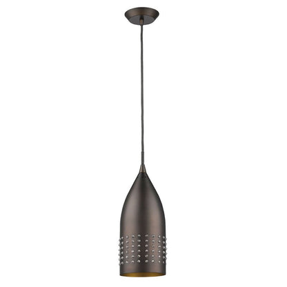 Bronze Hanging Light with Glass Studs HomeRoots