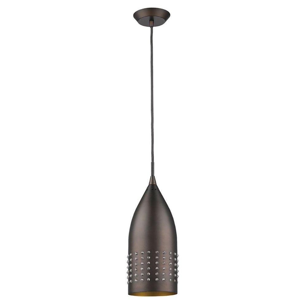 Bronze Hanging Light with Glass Studs HomeRoots
