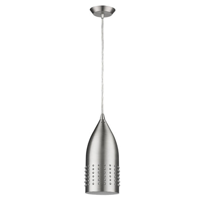 Silver Hanging Light with Glass Studs HomeRoots