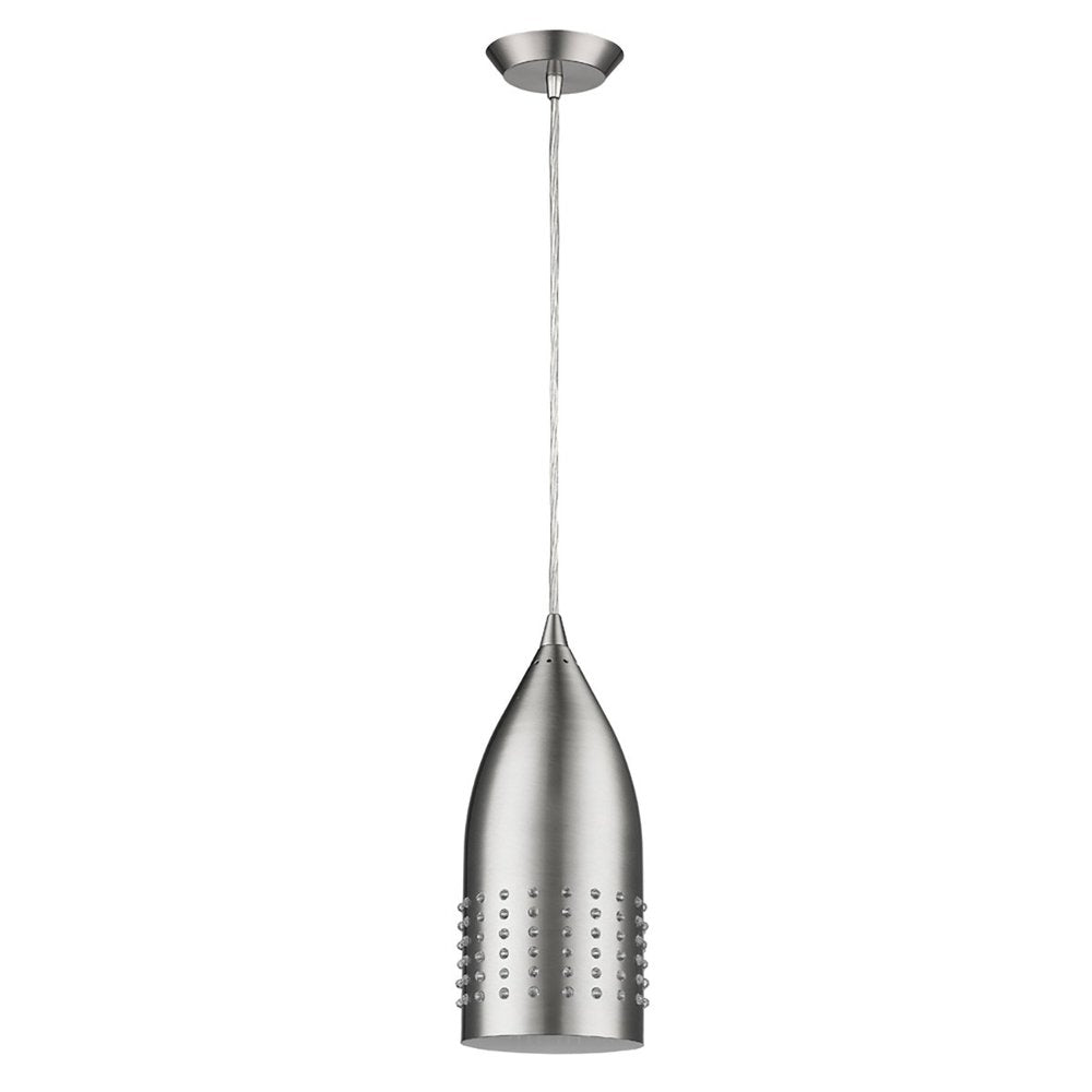 Silver Hanging Light with Glass Studs HomeRoots
