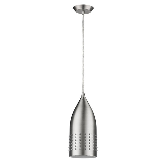 Silver Hanging Light with Glass Studs HomeRoots