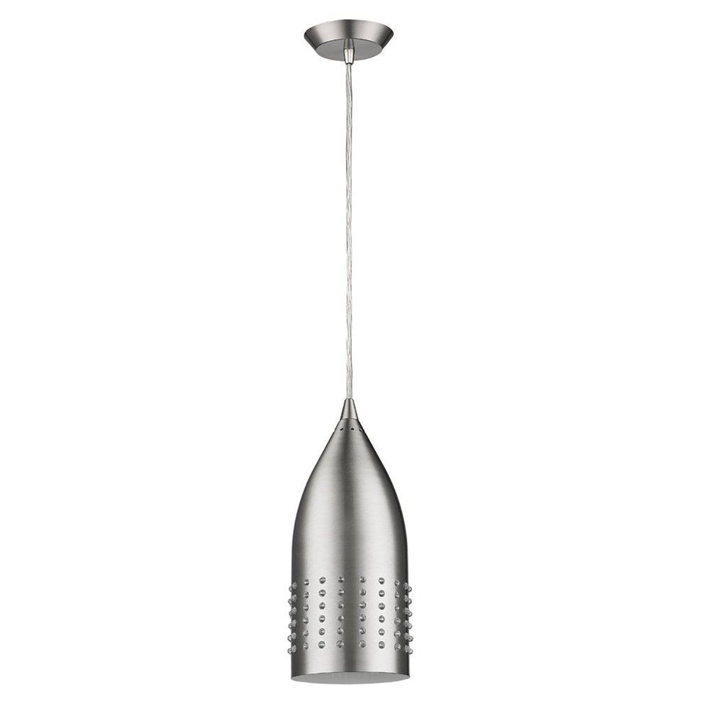 Silver Hanging Light with Glass Studs HomeRoots