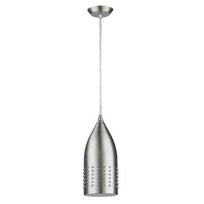 Silver Hanging Light with Glass Studs HomeRoots