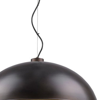 Keough 10-Light Oil-Rubbed Bronze Bowl Pendant With Raw Brass Sockets HomeRoots