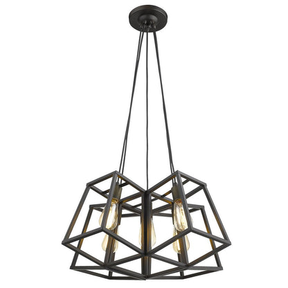 Bronze Lantern Five Light Metal Dimmable Chandelier HomeRoots