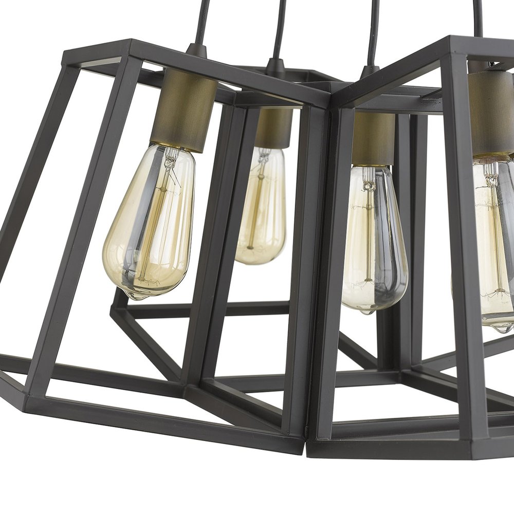 Bronze Lantern Five Light Metal Dimmable Chandelier HomeRoots