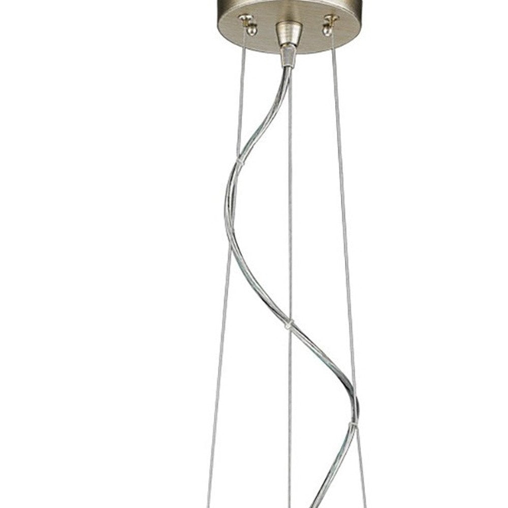 Layla 1-Light Washed Gold Bowl Pendant With Gloss White Interior Shade HomeRoots