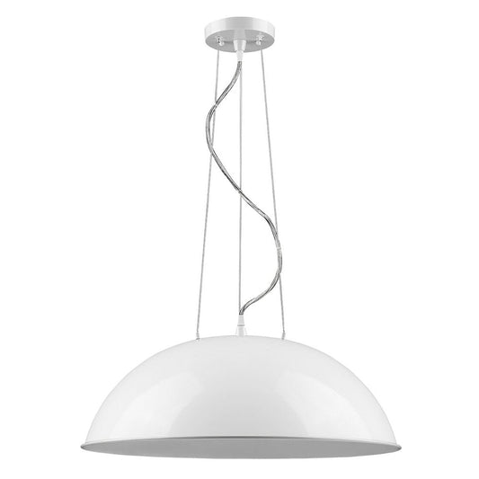 Layla 1-Light White Bowl Pendant HomeRoots
