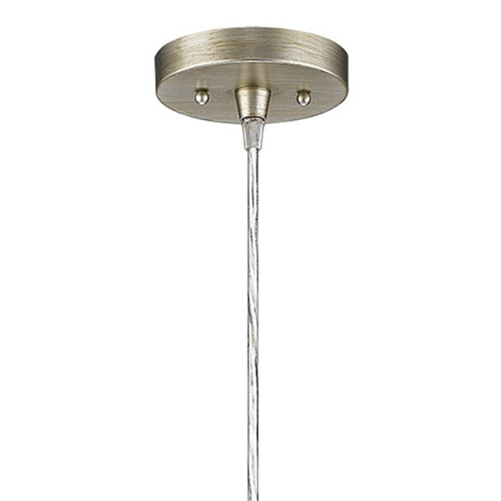 Silver Metal Hanging Light with Dome Shade HomeRoots